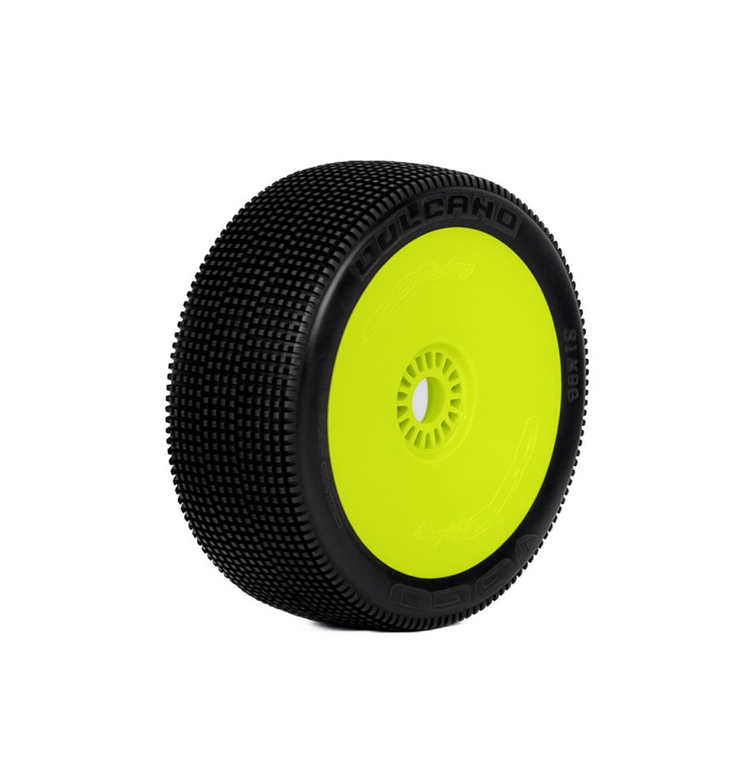 1:8 BUGGY VULCANO MEDIUM PRE-MOUNTED YELLOW (2) "H COMPOUND"