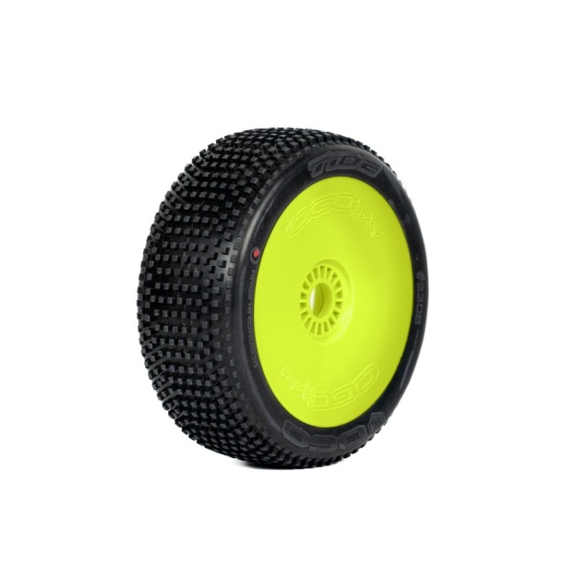 1:8 BUGGY TIDE ULTRA SOFT PRE-MOUNTED YELLOW (2) "H COMPOUND"