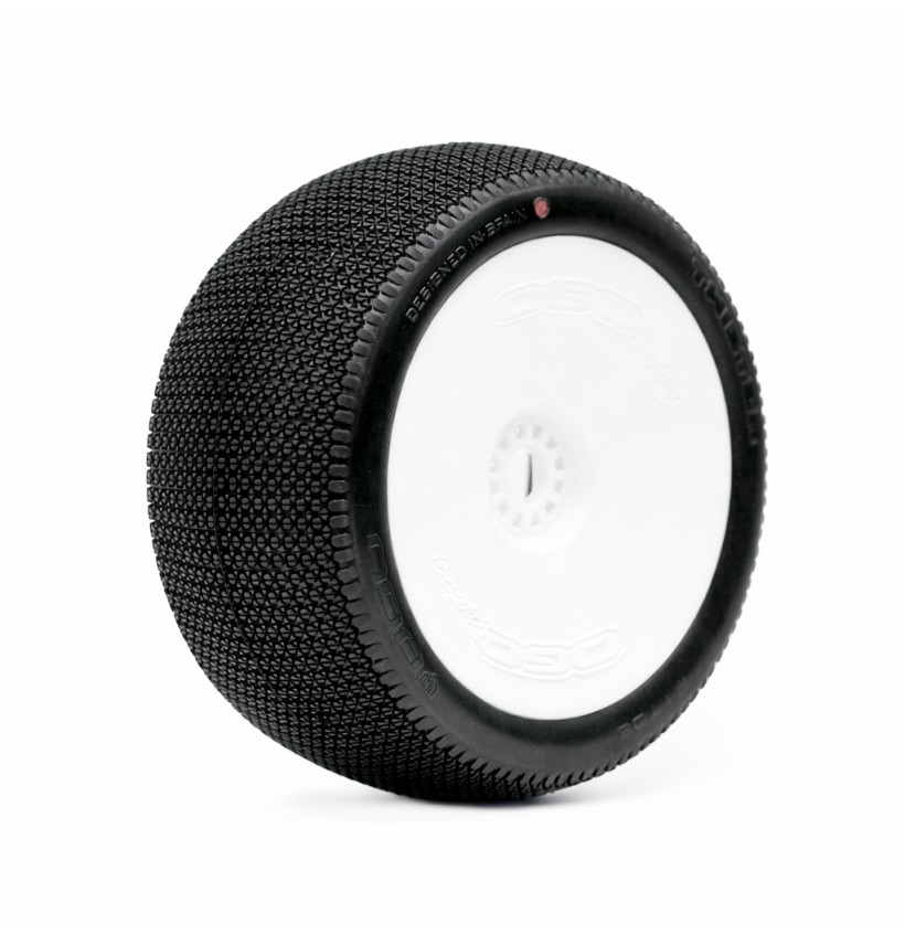 1:8 TRUGGY TWISTER MEDIUM PRE-MOUNTED WHITE  2PCS "H COMPOUND"